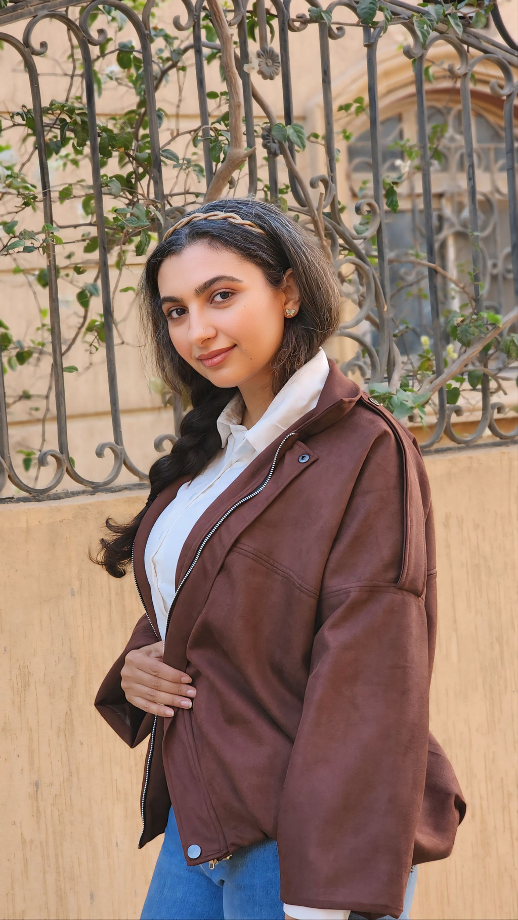 Suede Jacket in Brown