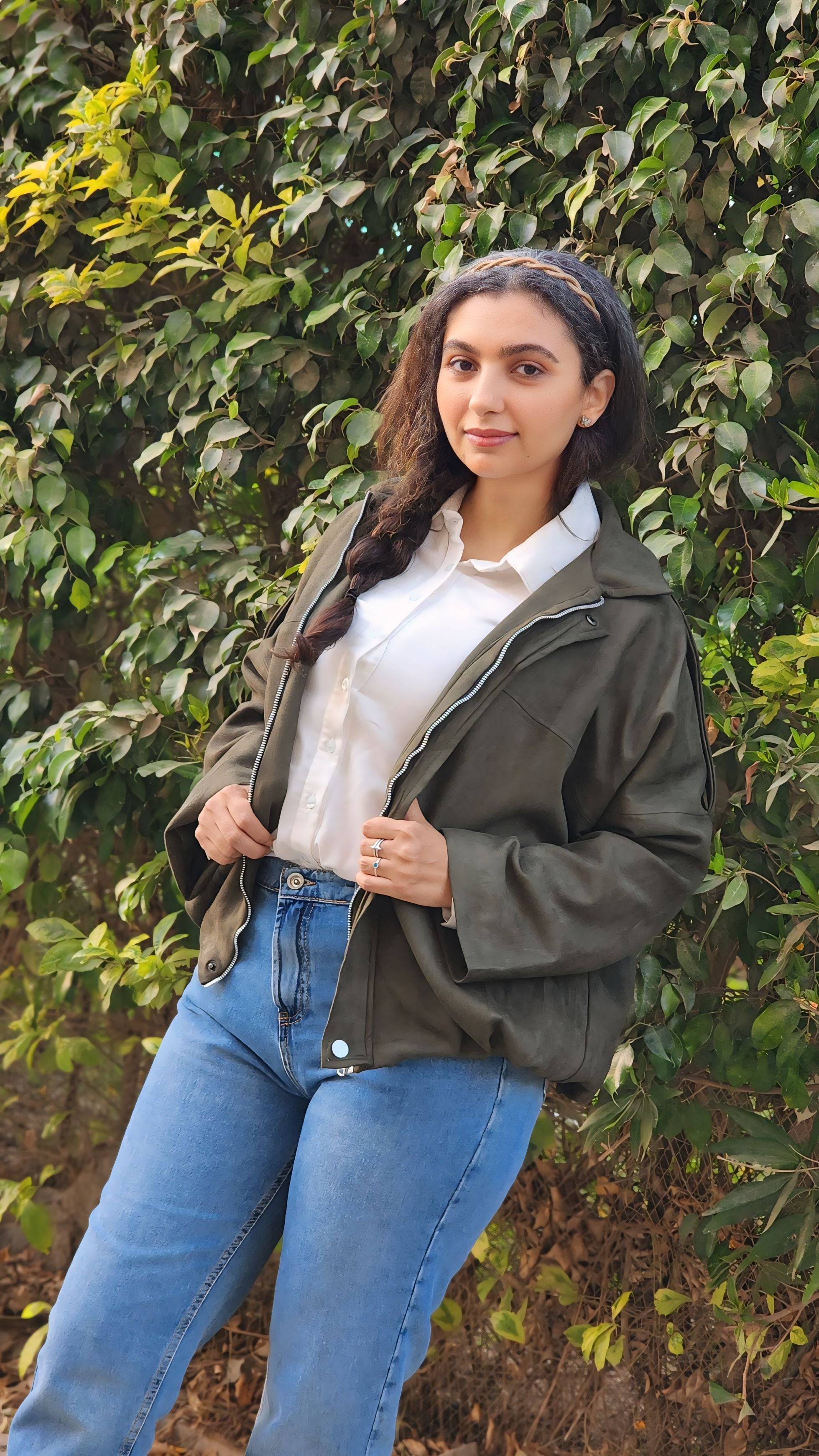 Suede Jacket in Olive