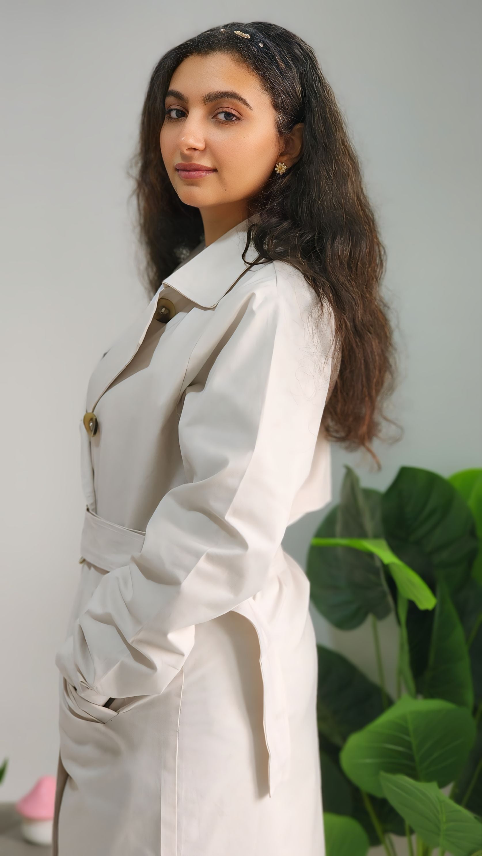 Classy Trench Coat in Light Beige