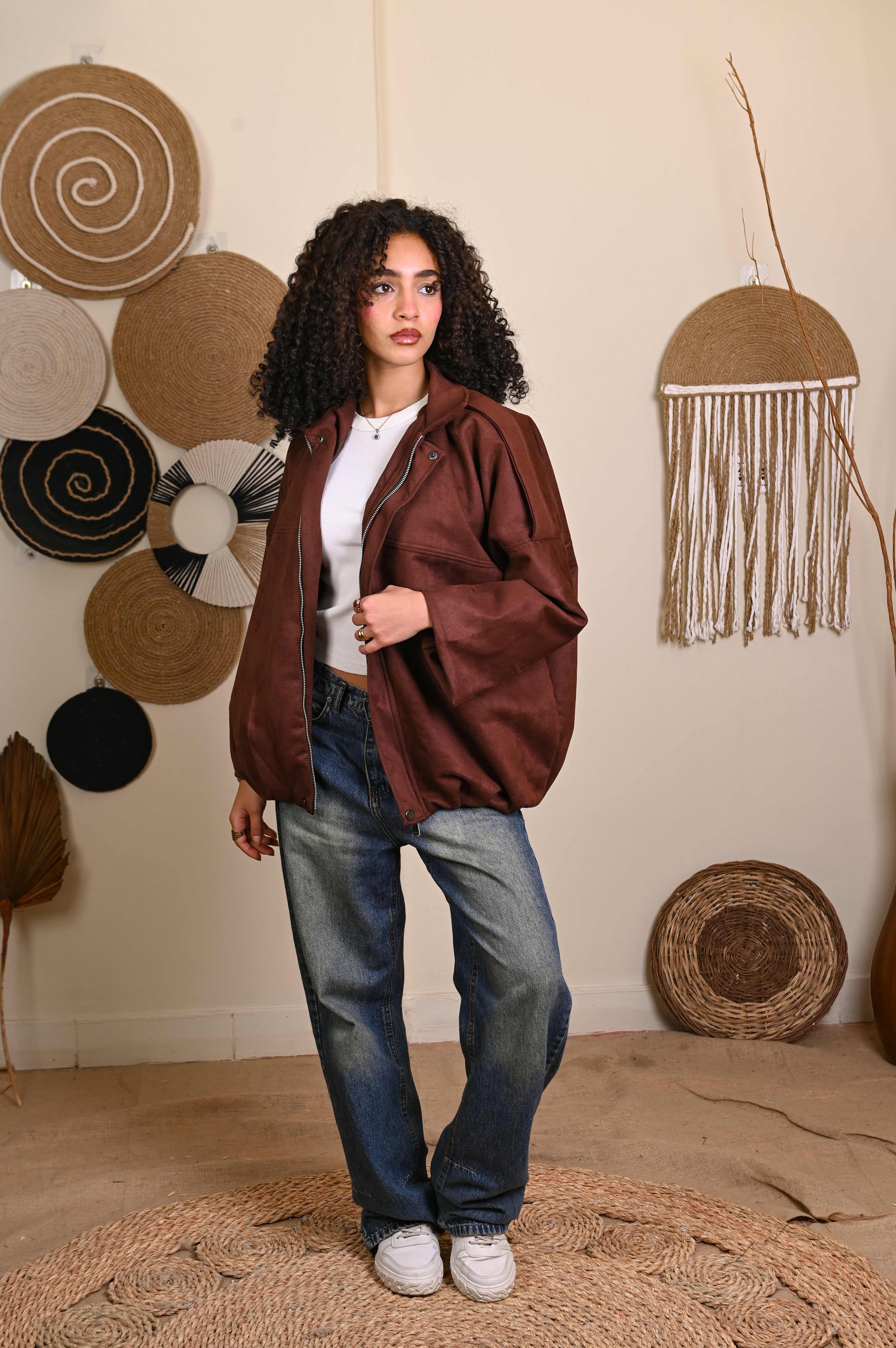 Suede Jacket in Brown