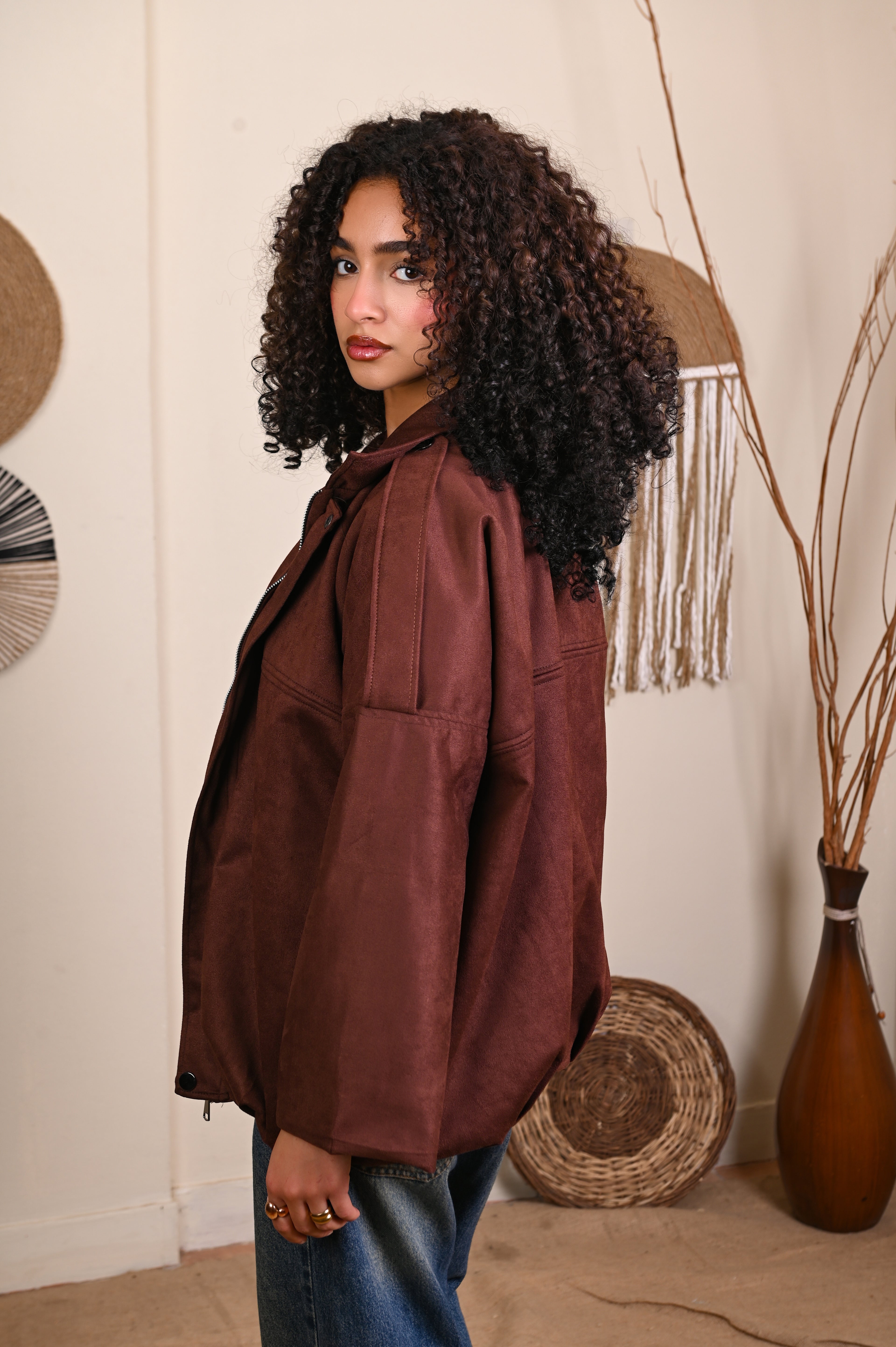 Suede Jacket in Brown