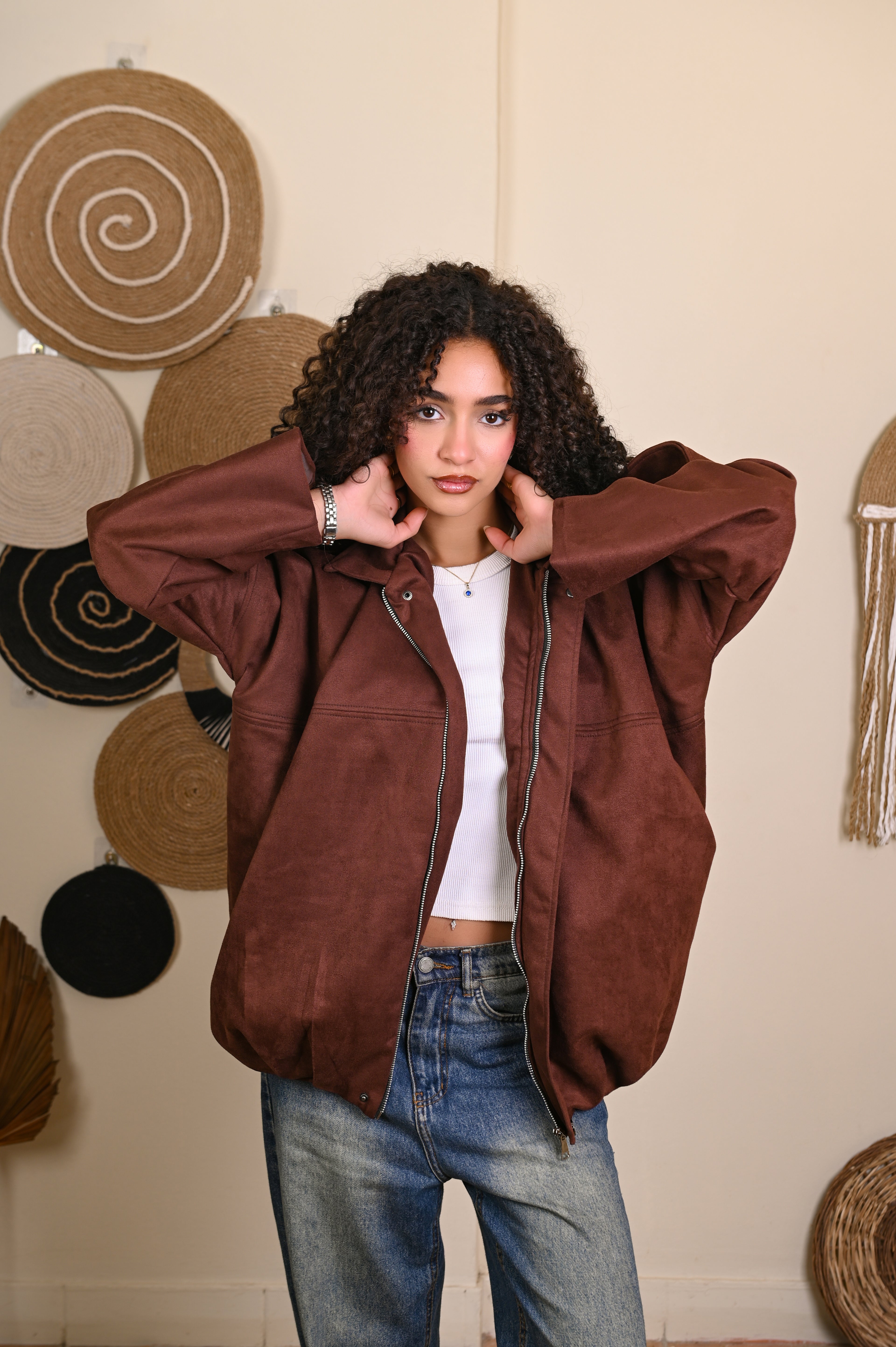 Suede Jacket in Brown